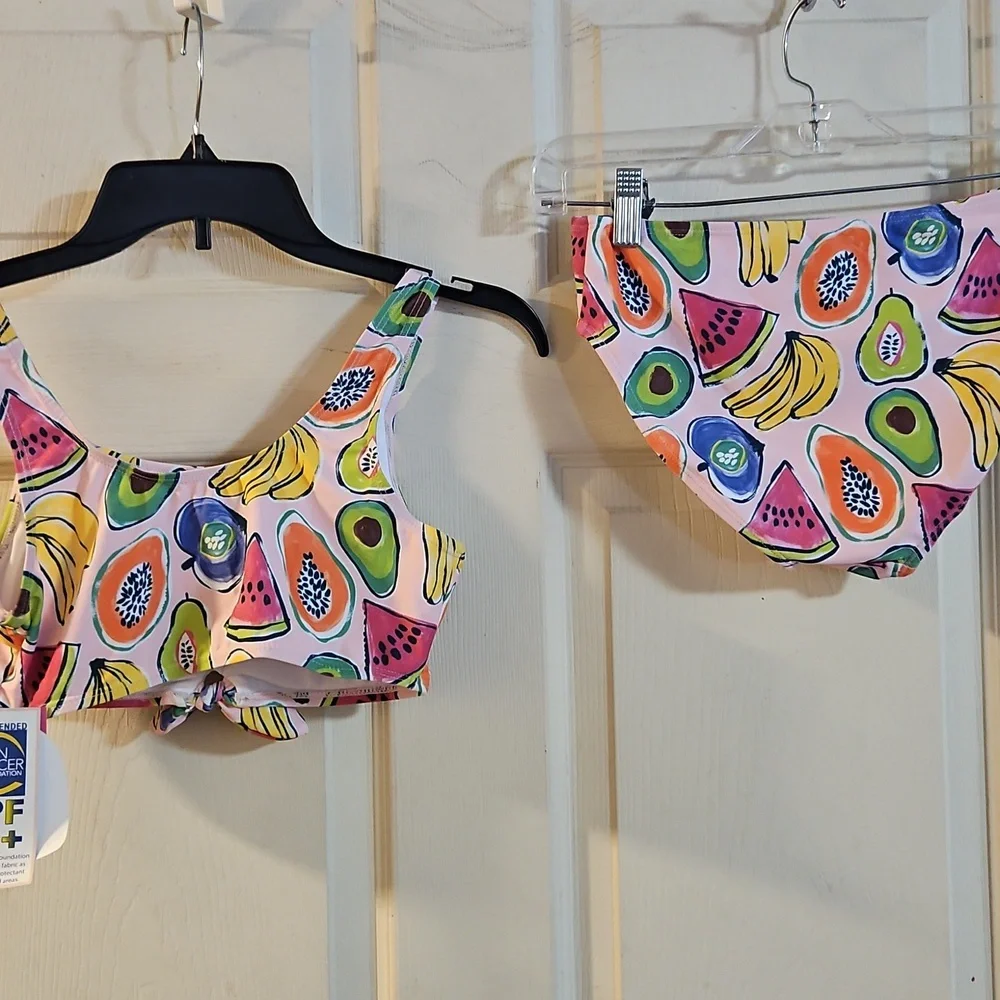 Andy & Evan Girls' Two-Piece Swimsuit: FRUIT PRINT: NEW WITH TAGS:SIZE L (12/14)